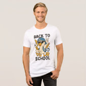 Cool Duck Back to School Design Funny Cartoon Goos Tri-Blend Shirt (Voorkant volledig)