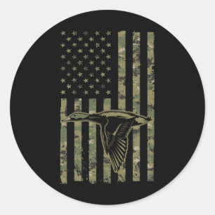 Cool Duck Hunting Design voor Mannen Vrouwen Wildl Ronde Sticker