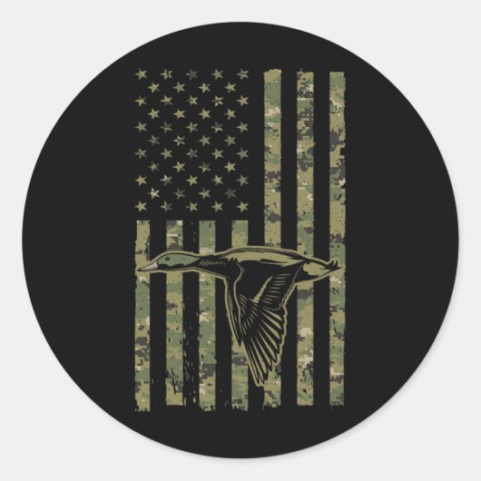 Cool Duck Hunting Design voor Mannen Vrouwen Wildl Ronde Sticker (Voorkant)