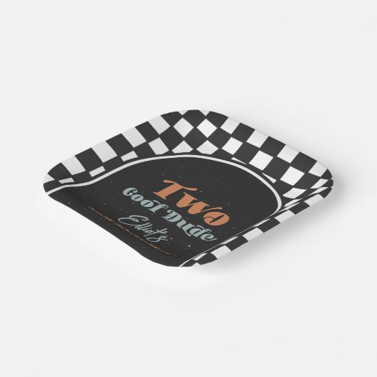 Cool Dude Check Party Borden Papieren Bordje (Gebogen)