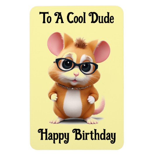 Cool Dude Hamster Flexibele Fotomagneet Magneet (Verticaal)
