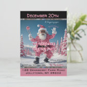 Cool Dude Roze Zonnige Kerstman Kerstfeest Kaart (Staand voorkant)