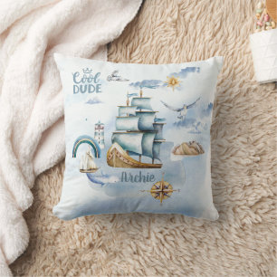 Cool Dude Ship in the Ocean  Kussen