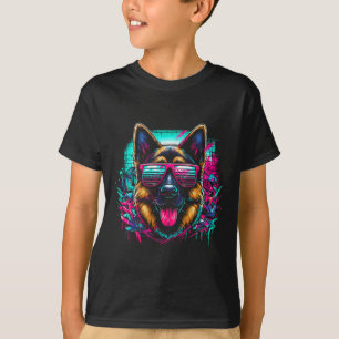 Cool Duitse Herder hond Graffiti Art Style Christ T-shirt