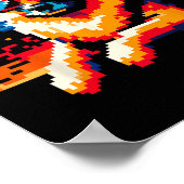 Cool Duitse Herder Hond Pixel Art Style Kerstmis Poster (Hoek)