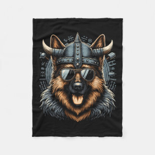 Cool Duitse Herder Hond Viking Art Style Kerstmis Fleece Deken