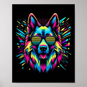 Cool Duitse herdershond Abstracte kunststijl Chris Poster