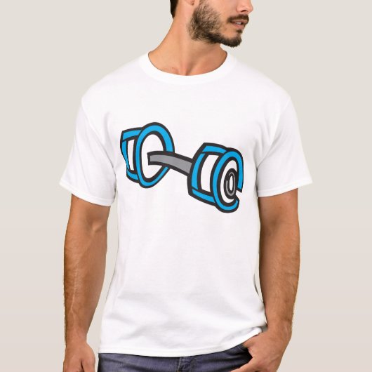 Cool Dumbbell Fitness Blauw en Grijs Gym Graphic T-shirt (Voorkant)