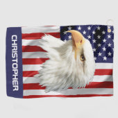 Cool Eagle, de Amerikaanse vlag Patriottisch Golfhanddoek (Horizontaal)