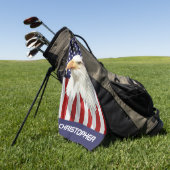 Cool Eagle, de Amerikaanse vlag Patriottisch Golfhanddoek (Groen)