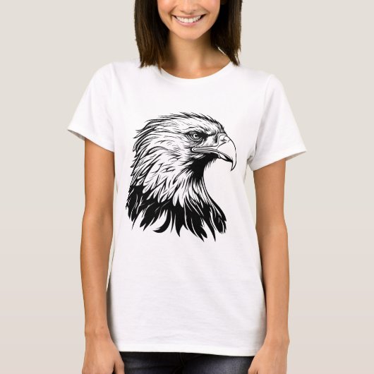 Cool Eagle Drawing T-Shirt – Artistic & Fierce Gra (Devant)