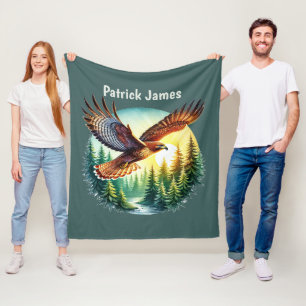 Cool Eagle-liefhebbers voegen naam toe Fleece Deken