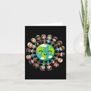 Cool Earth Day 2025 T-shirt Kinderen Ouders Leraar Kaart