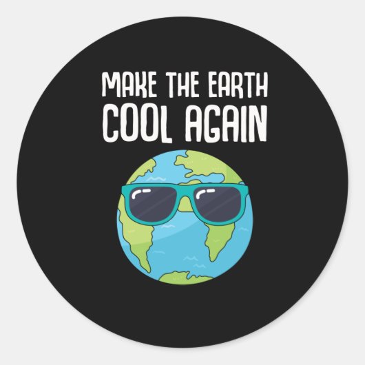 Cool Earth Day Planet Save Environment Ronde Sticker (Voorkant)