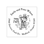 Cool Easter Bunny Retouradres Rubberstempel (Afrduk)
