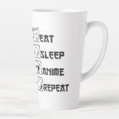 Cool Eat Sleep ANIME Herhaal Funny Icon Japans Latte Mok (Rechts)