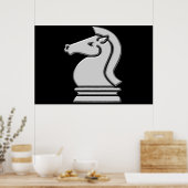 Cool Échecs métalliques Cheval Cheval Poster de la (Cuisine)