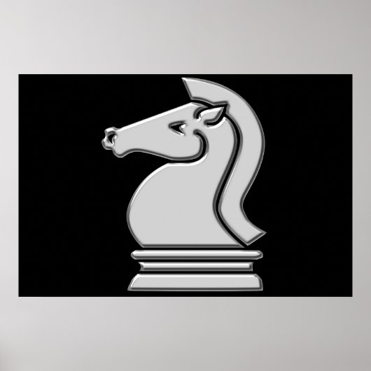 Cool Échecs métalliques Cheval Cheval Poster de la (Devant)