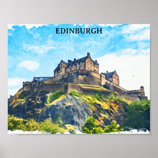 Cool Edinburgh Schotland kasteel schilderij Poster (Voorkant)