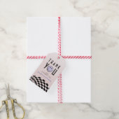 Cool Eén meisje eerste verjaardag geruit retro Cadeaulabel (Met Touw)