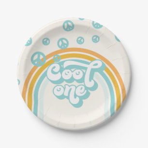 Cool Een Retro Jongen 1e Verjaardag Papieren Bordje