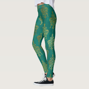Cool Een Van Een Soort Groen Goud folie Patroon Vr Leggings
