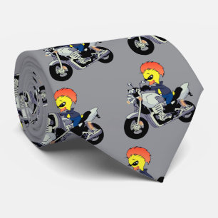 Cool Eend op een Motorfiets Stropdas