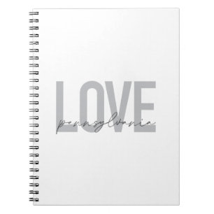 Cool, eenvoudig, modern design Love Pennsylvania Notitieboek