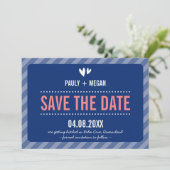 COOL EENVOUDIG OPSLAAN DE DATUM gewoon type marine Save The Date (Staand voorkant)