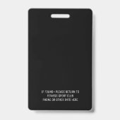 Cool Eenvoudig Sinaasappel en Zwart Event Logo Sec Badge (Achterkant)