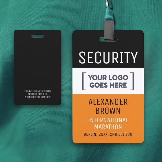 Cool Eenvoudig Sinaasappel en Zwart Event Logo Sec Badge
