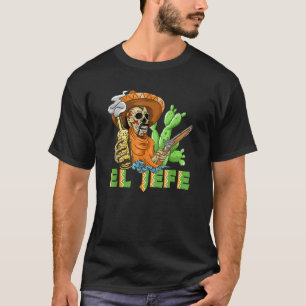 Cool El Jefe Sugar Skull Mannen Mexico Dia de Los T-shirt