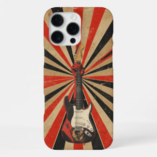 Cool Electric Guitarist Gift Soviet Art Rock Music iPhone 16 Pro Max Hoesje