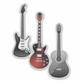 Cool Electric Guitars for Music Lovers Art Sticker (Voorkant)
