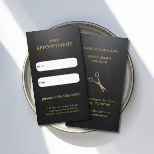 Cool Elegant Black Gold Scissor Appointment Card Afsprakenkaartje