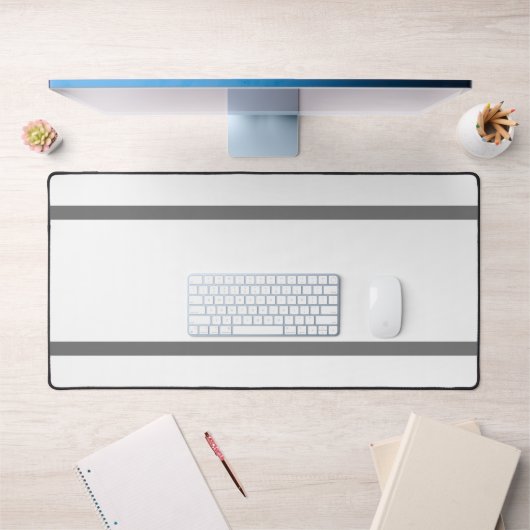 Cool élégant Blanc Haut Base Gras Gris Bandes Bord (Bureau 1)