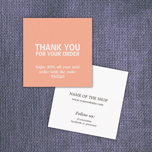 Cool Elegant Bold Salmon Thank You Card Coupon
