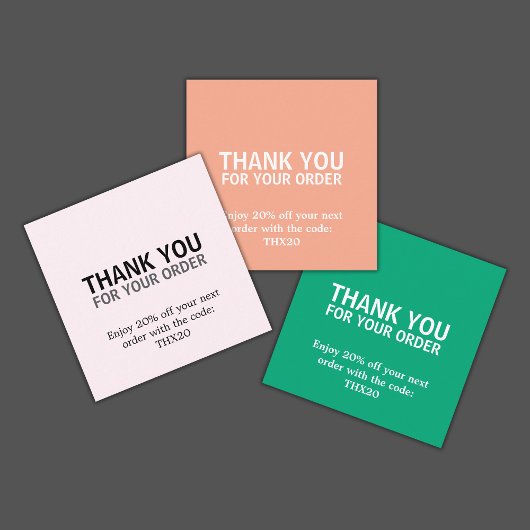 Cool Elegant Bold Salmon Thank You Card Coupon