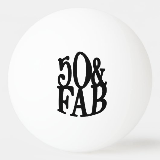 Cool Elegant Fun 50 & FAB Birthday Pingpongballen (Achterkant)