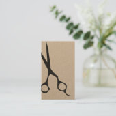 Cool Elegant Kraft Black Scissors Haar Visitekaartje (Staand voorkant)