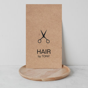 Cool Elegant Kraftpapier Zwarte Schaar Kapsalon Visitekaartje