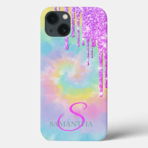 Cool Elegant Ombre Glitter Drift Tie Dye iPhone 13 Hoesje