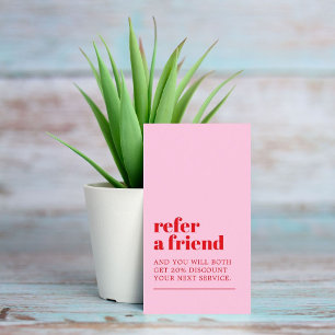 Cool Elegant Roze Rood Vet Schoonheidssalon Aanbevelingskaartje