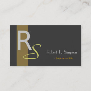 Cool, elegant, zwart visitekaartje op monogram