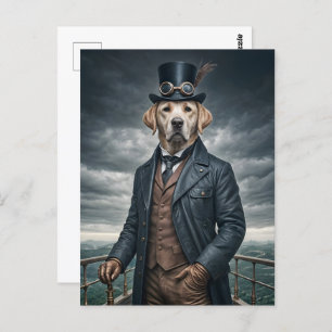 Cool Elegante Victoriaans Steampunk Labrador Dog A Briefkaart