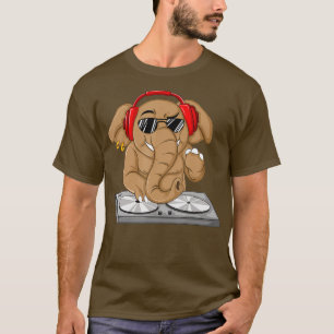 Cool Elephant DJ Funny Party Dierenmuziek Mixer T-shirt