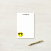 Cool Emoji Face 4 x 6 Post-it® Notes (Op bureau)
