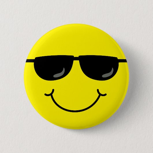 Cool Emoji Face met zonnebril Ronde Button 5,7 Cm (Voorkant)
