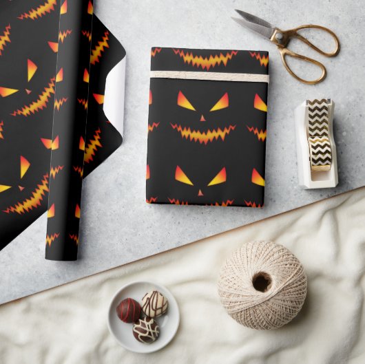 Cool en eng Jack O'Lantern face Halloween Cadeaupapier (Crafts)