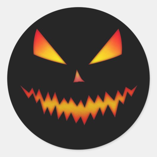 Cool en eng Jack O'Lantern face Halloween Ronde Sticker (Voorkant)